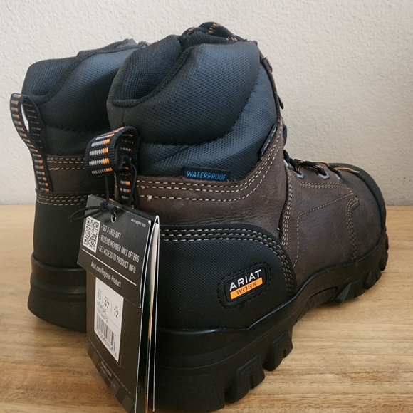 NEW Ariat Mens Treadfast 6" Steel Toe Waterproof Work Boots Dark Brown Size 12 - Picture 3 of 16